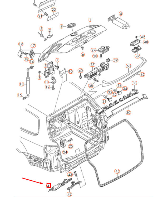 NEW VOLKSWAGEN PASSAT VARIANT B7 REAR LID LOCK STRIKER 3AF827887 ORIGINAL - Image 4