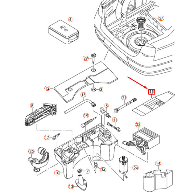 NEW VOLKSWAGEN PASSAT B6 TOOL BAG KIT 3B0012115 ORIGINAL - Image 4