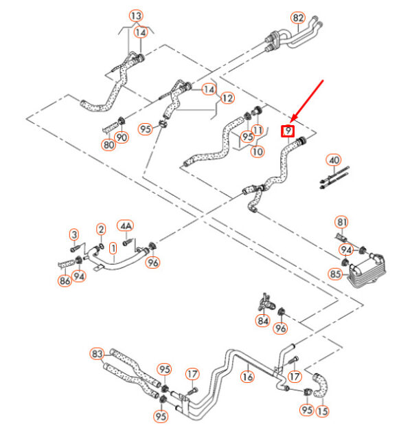NEW VOLKSWAGEN CC ENGINE COOLANT HOSE 3C0122073FC ORIGINAL - Image 4