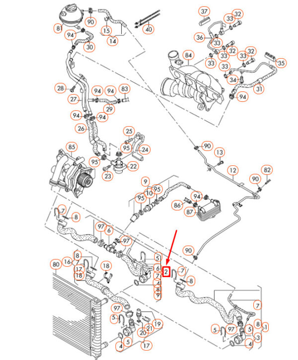NEW VOLKSWAGEN CC ENGINE RADIATOR UPPER COOLANT HOSE 3C0122101GG ORIGINAL - Image 4