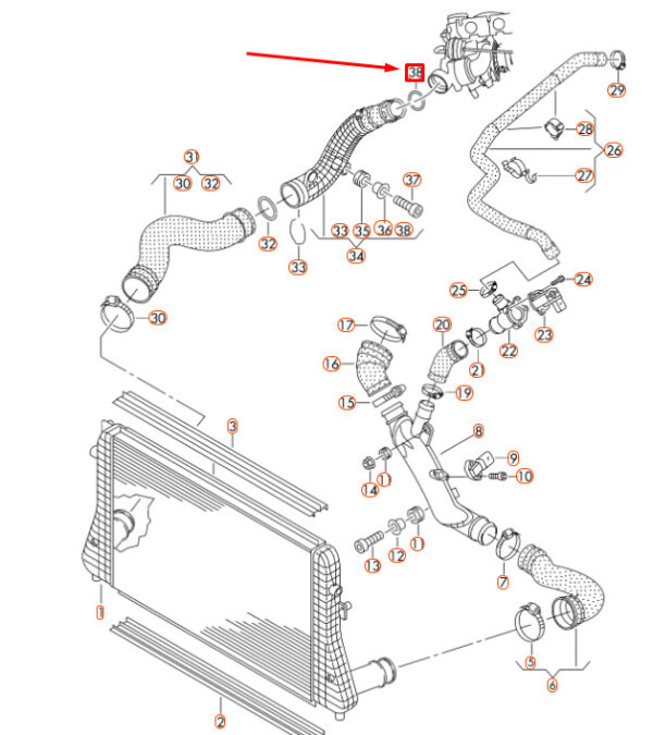 NEW AUDI A1 8X TURBO AIR HOSE SEAL 3C0145117D - Image 3