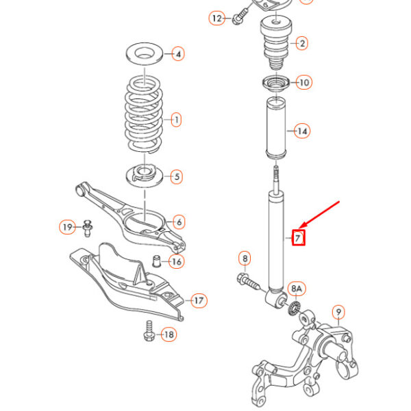 NEW VOLKSWAGEN CC REAR GAS SHOCK ABSORBER 3C0513049CH - Image 4