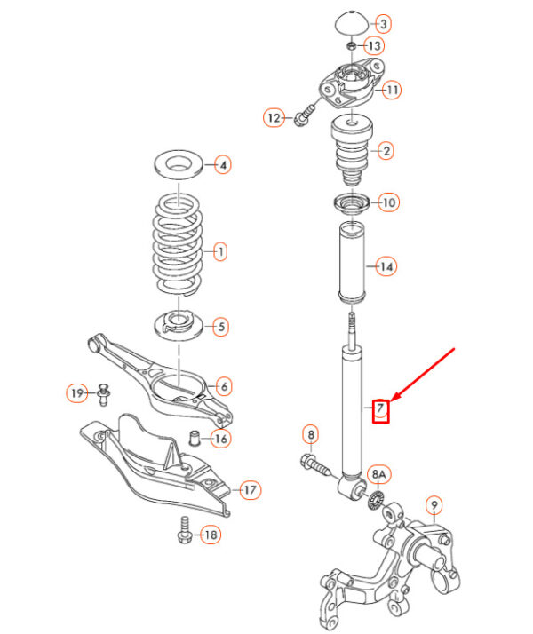 NEW VOLKSWAGEN CC REAR GAS SHOCK ABSORBER 3C0513049CJ ORIGINAL - Image 4