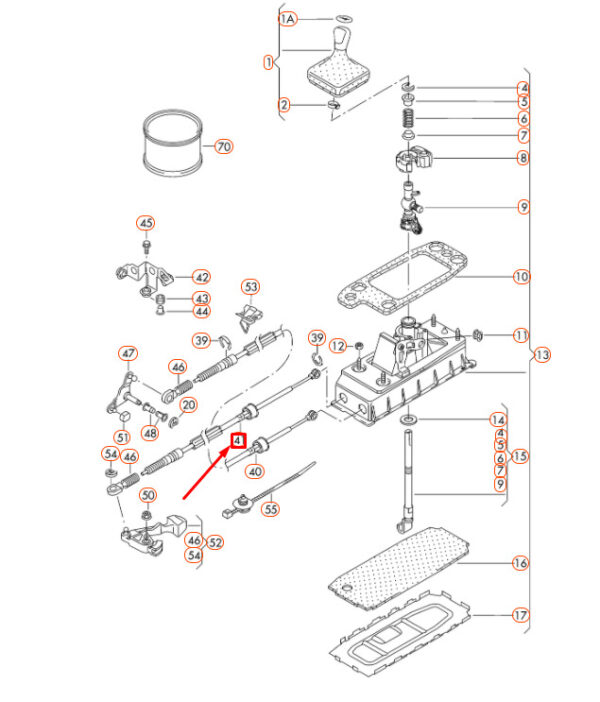 NEW VOLKSWAGEN CC MANUAL TRANSMISSION GEAR SELECTOR CABLE 3C0711265AD ORIGINAL - Image 4