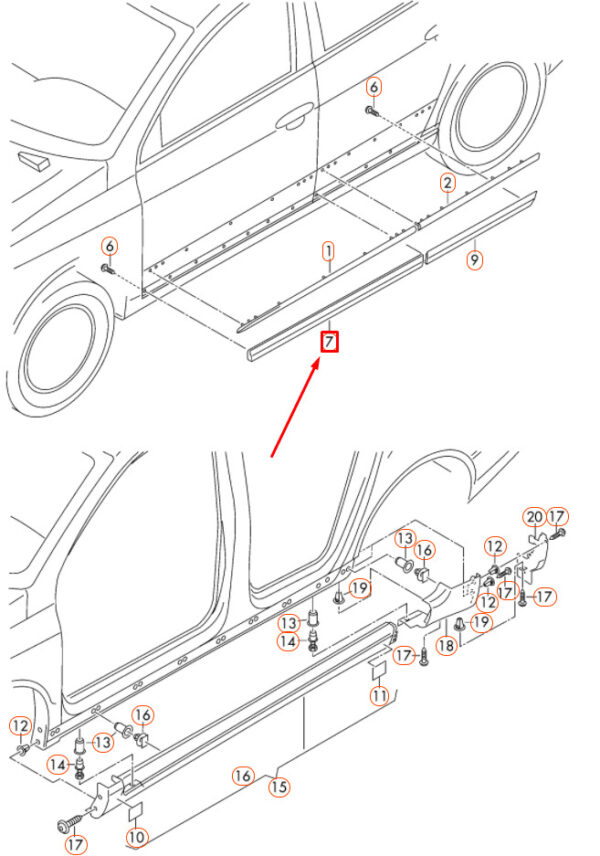 NEW GENUINE OEM 3C0854940A9B9
