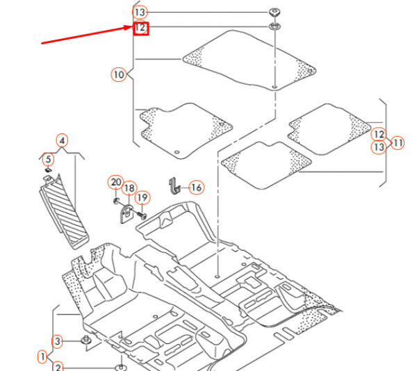 NEW AUDI A1 8X FOOT MAT HOLDER 3C08645239B9 ORIGINAL - Image 4