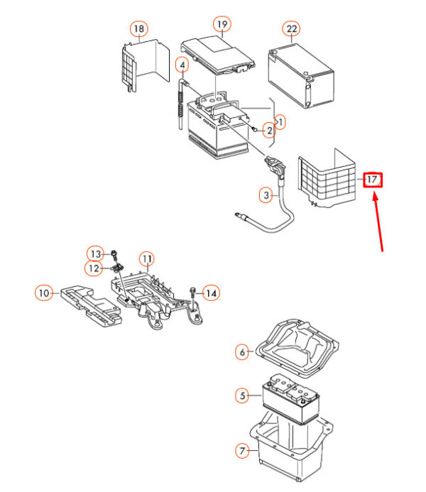Audi A3 8P battery bezel 3C0915335 NEW ORIGINAL