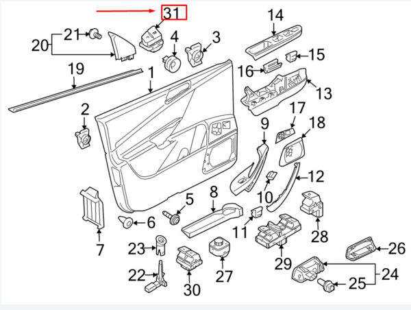 VW PASSAT B6 3C door lock switch front right 3C0962126BREH NEW ORIGINAL - Image 4