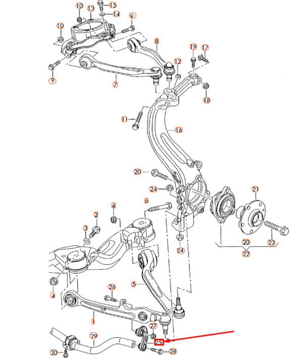 NEW AUDI A8 D3 FRONT ANTI-ROLL BAR COUPLING ROD 3D0411317 ORIGINAL - Image 4