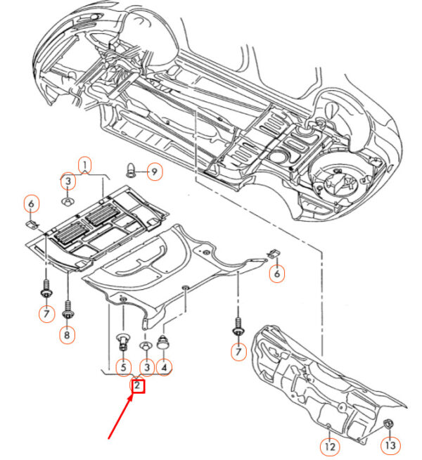 NEW VOLKSWAGEN PHAETON GP4 REAR ENGINE UNDERBODY PROTECTION 3D0825236T ORIGINAL - Image 4
