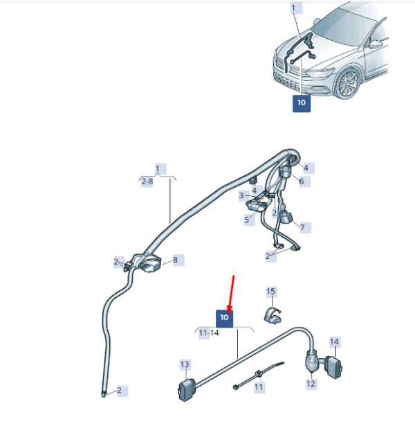 Skoda Superb MK3 Exhaust Flap Adapter Wiring Harness 3G0971068C NEW Genuine - Image 3