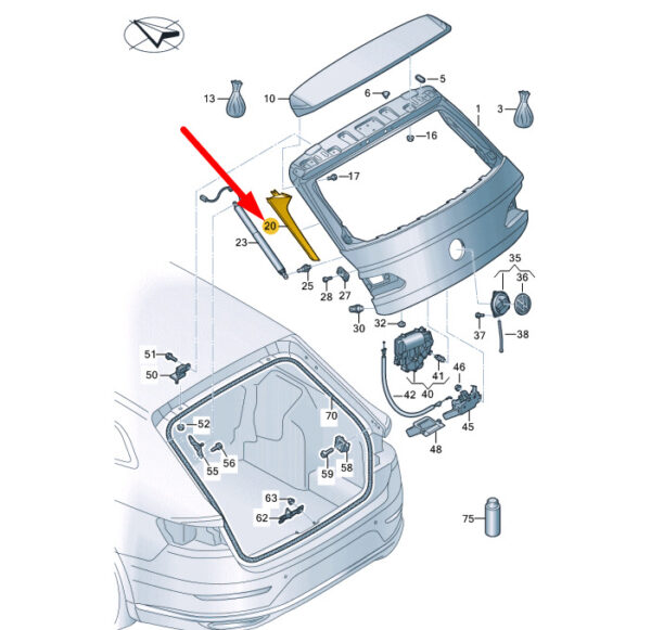 NEW GENUINE OEM 3G7827939A041