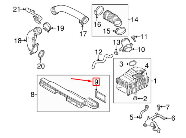 AUDI A3 SPORTBACK 8V ENGINE INTAKE DUCT GASKET 3Q0129281 NEW ORIGINAL - Image 3