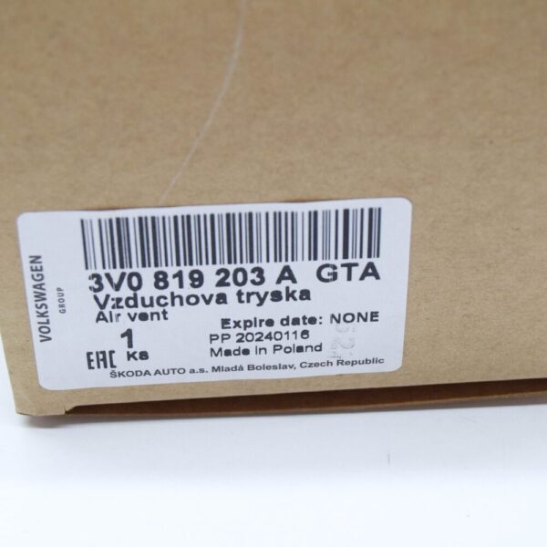 ŠKODA SUPERB MK3 Center Console Rear Air Vent 3V0819203AGTA NEW GENUINE - Image 6