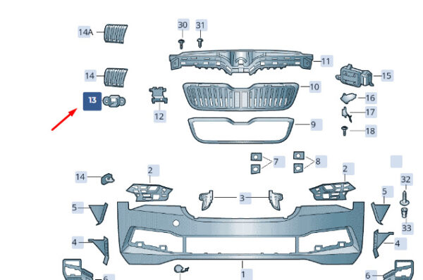 ŠKODA SUPERB MK3 Front Camera Locking Mount 3V0980561A, Original Part - Image 3