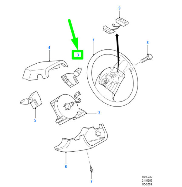 NEW FORD TRANSIT MK3 STEERING WHEEL WASHER AND WIPER SWITCH ASSY 4053328 - Image 3