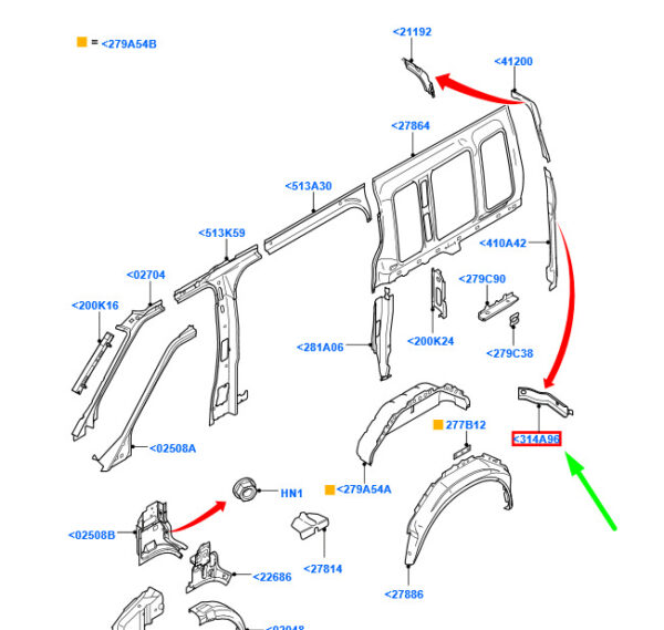 NEW FORD TRANSIT MK3 SIDE QUARTER PANEL EXTENSION BRACKET 4097169 ORIGINAL - Image 3