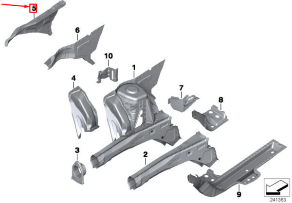MINI CLUBMAN R55 FRONT LEFT WHEEL ARCH BRACE 41002755061 2755061 NEW GENUINE - Image 4