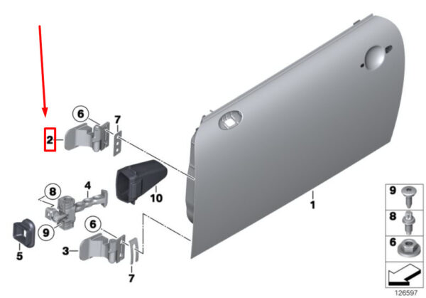 MINI COOPER R56 FRONT LEFT UPPER DOOR HINGE 7040187 41007040187 NEW GENUINE - Image 4