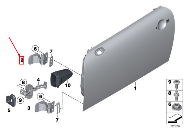MINI CLUBMAN R55 Front Right Upper Door Hinge 41007040188 7040188 NEW GENUINE - Image 4