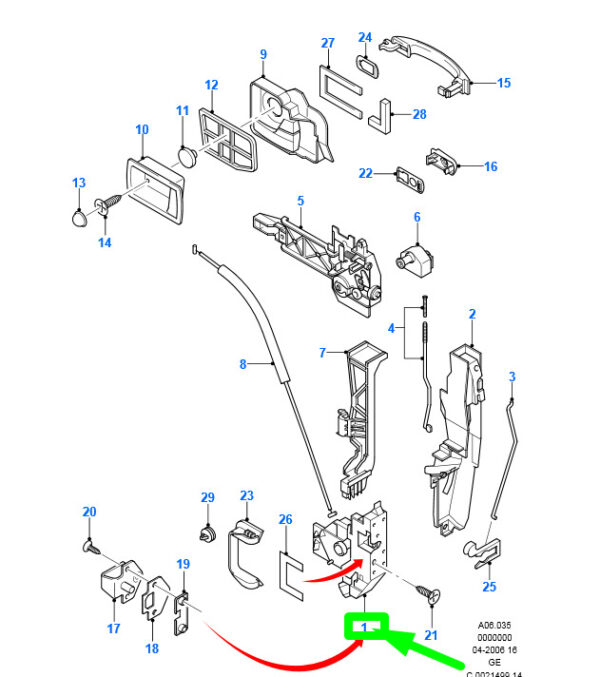 Ford Mondeo MK3 Front Right Door Lock LHD 4109785 1S7A-F21812-KA NEW ORIGINAL