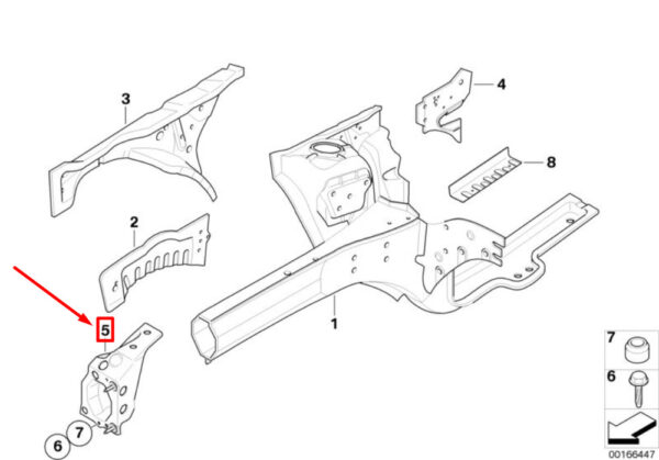 NEW MINI CONVERTIBLE R52 FRONT LEFT CROSS BRACKET 41117137953 ORIGINAL - Image 4