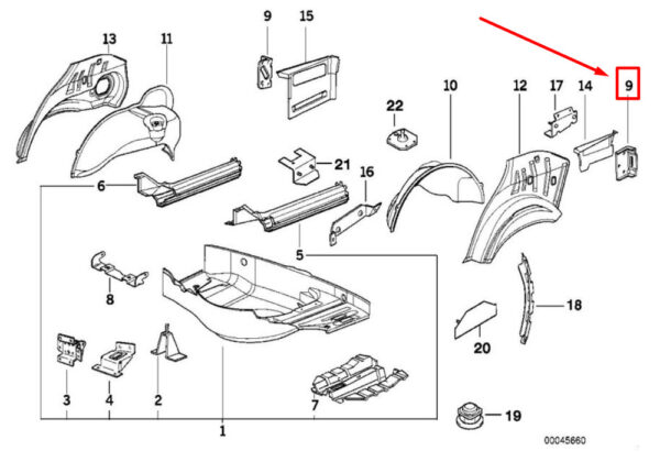 BMW 3 Compact E36 rear side bumper bracket 41148135355 NEW - Image 4