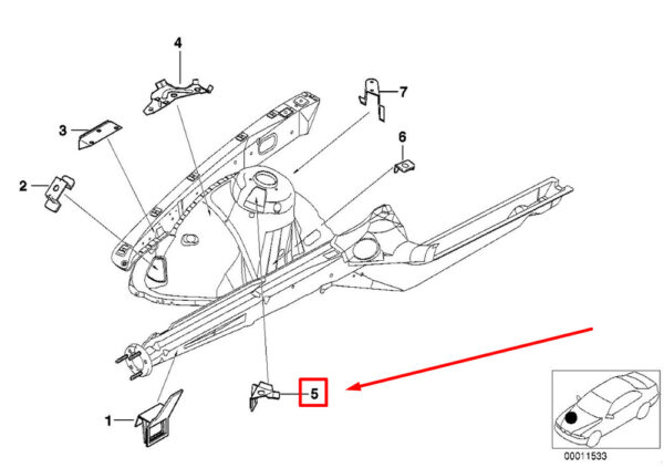BMW 5 E39 Abs Diagnostic Male Mount 8172149 41148172149, New Original - Image 4