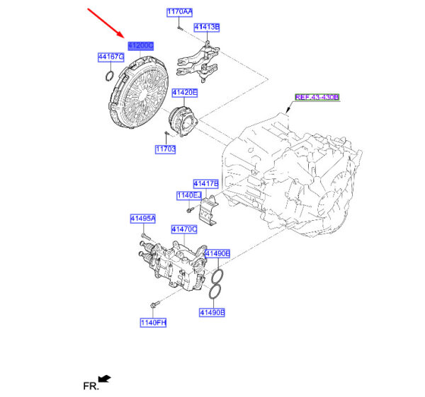 412002D500 Hyundai Tucson NX4 MK4 Dual Clutch Set 412002D500