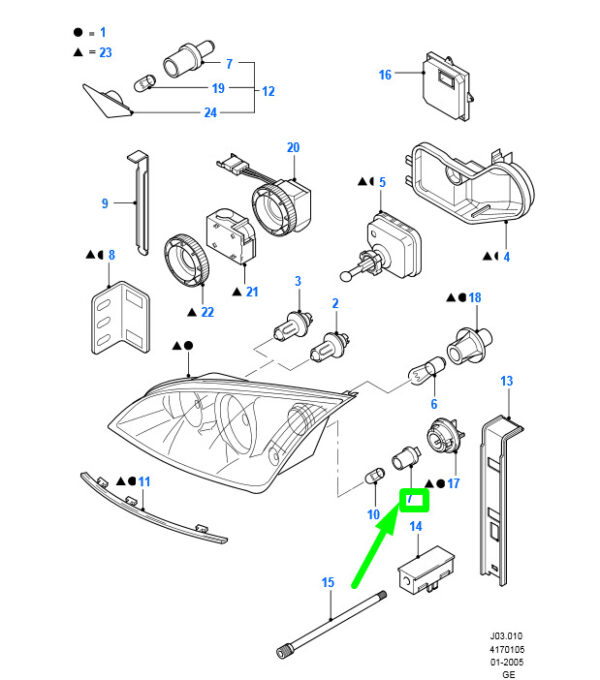NEW FORD MONDEO MK3 FRONT FLASHER LAMP SOCKET BULB HOLDER ASSY 4121271 ORIGINAL - Image 3