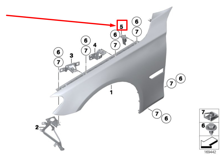 NEW BMW 7 F01, F02 FRONT RIGHT FENDER PANEL BRACKET 41357204502 7204502 ORIGINAL 4 NEW GENUINE OEM 41357204502
