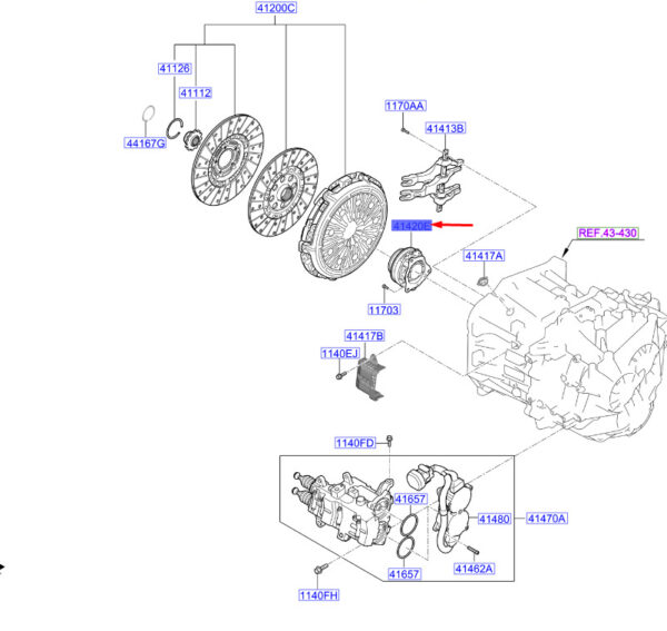 414202D000 Hyundai Kona MK1 Dual Clutch Bearing Set 414202D000