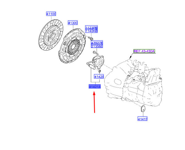 4142124600 Hyundai Tucson NX4 MK1 Kupplungsnehmerzylinder Baugruppe 4142124600 NEU ORIGINAL
