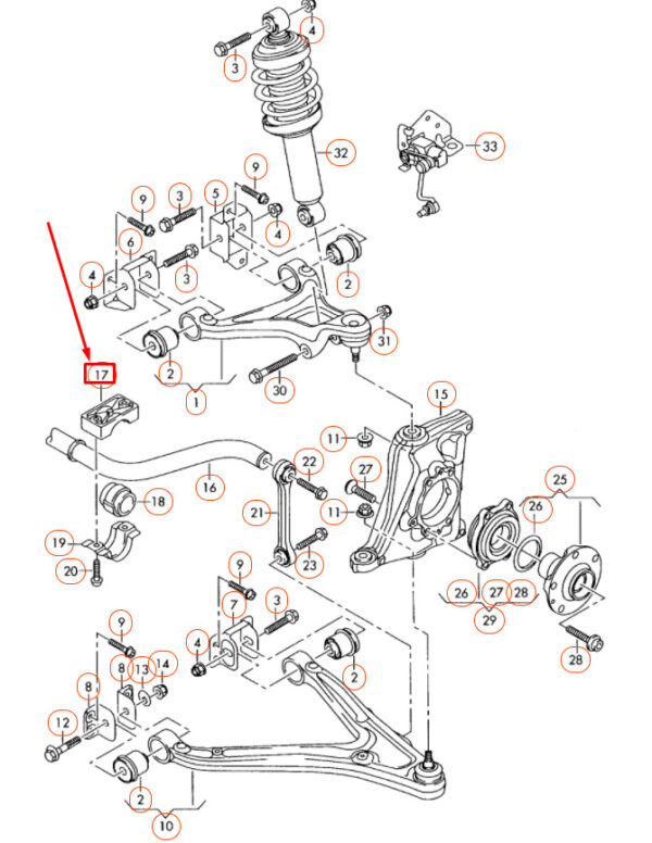 NEW AUDI R8 42 FRONT ANTI ROLL ROD MOUNT 420411031A ORIGINAL - Image 3