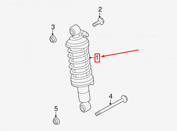 Audi R8 Spyder 42 rear right shock absorbers 4205120AJ NEW ORIGINAL - Image 5