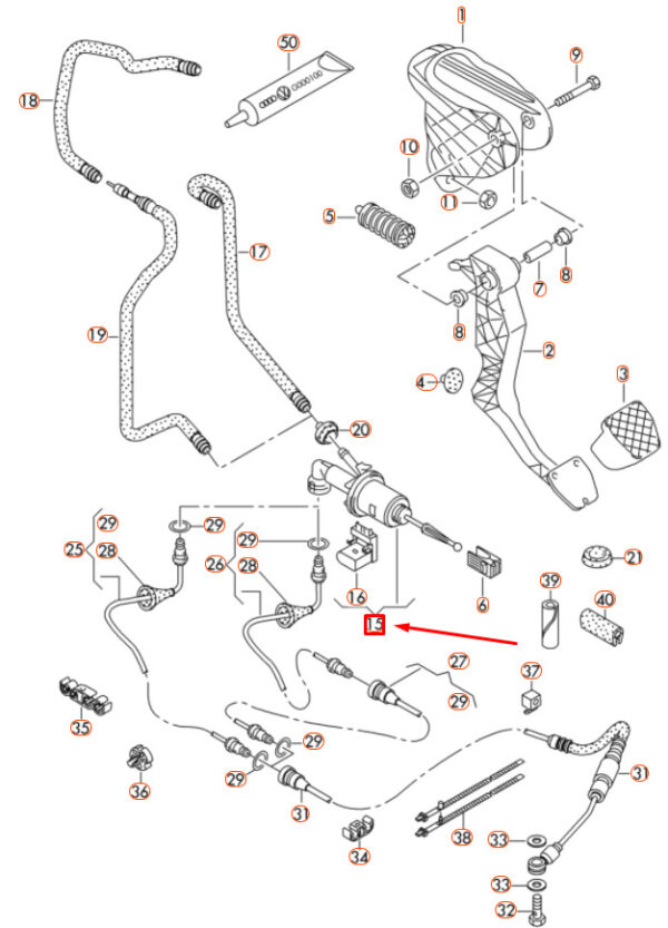NEW AUDI R8 42 CLUTCH MASTER CYLINDER 420721388 ORIGINAL - Image 4