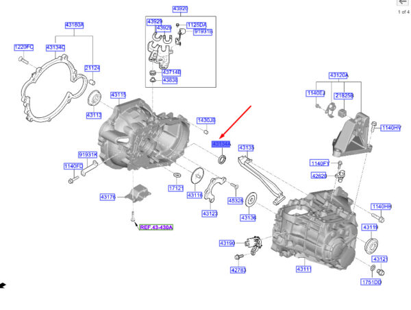 4313439013 Hyundai Tucson NX4 MK4 Oil Gasket for Clutch Housing 4313439013
