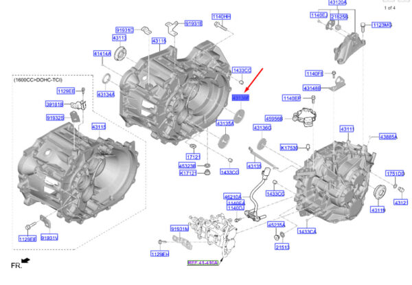 Hyundai Kona MK1 clutch housing oil output 2 guide 431362A020 NEW ORIGINAL - Image 4