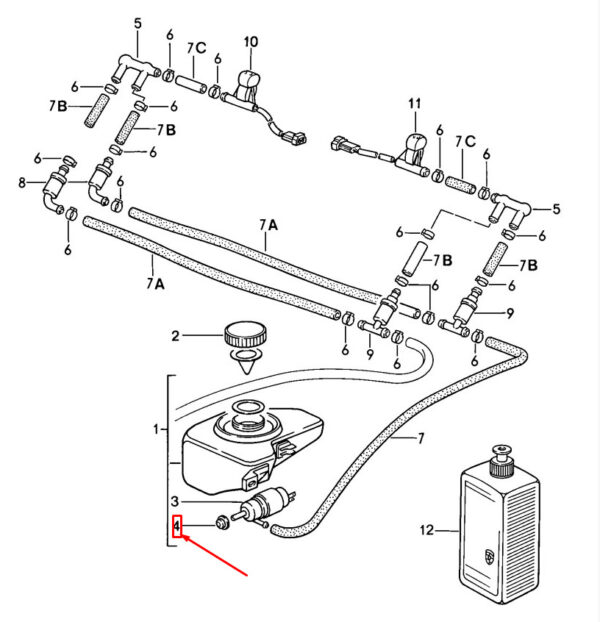 New Porsche 944 Windscreen Washer Pump Seal 431955465B Genuine