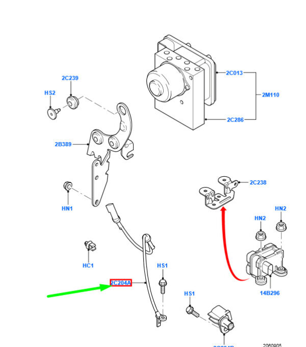 NEW GENUINE OEM 4376243 NEW FORD TRANSIT CONNECT MK1 FRONT WHEEL ABS SPEED BRAKE SENSOR 4376243 ORIGINAL
