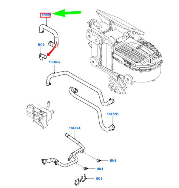 NEW FORD TRANSIT CONNECT MK1 WATER OUTLET HOSE LHD 2T1V-8A507-AA 4397248 - Image 3