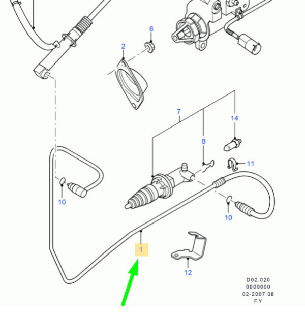 FORD TRANSIT MK3 CLUTCH MASTER CYLINDER TUBE LHD 4414933 NEW GENUINE
