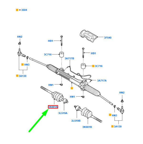 NEW FORD TRANSIT MK3 STEERING GEAR RIGHT BOOT YC15-3K661-BB 4602027 ORIGINAL - Image 3