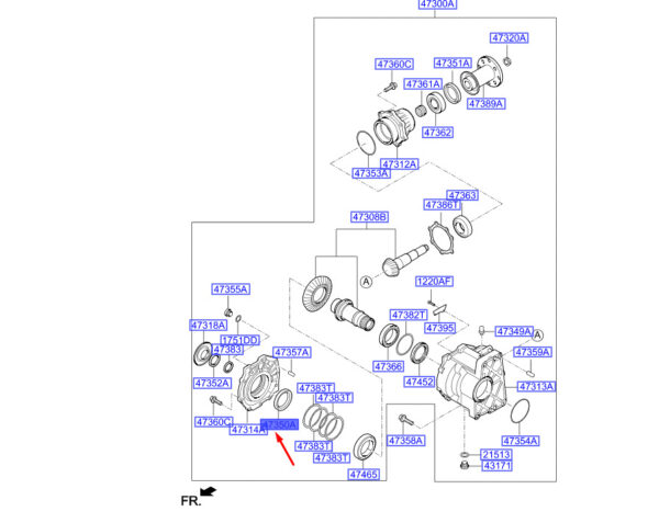 4735039300 Hyundai Grand Santa Fe MK3 Transfer Oil Gasket 4735039300
