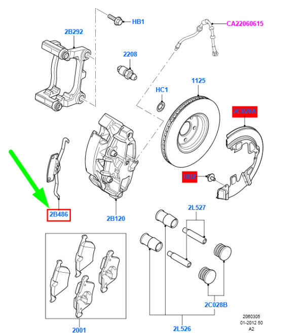 NEW FORD MONDEO MK4 FRONT BRAKE CALIPER SPRING 5W93-2B486-AB 4778606 ORIGINAL - Image 3