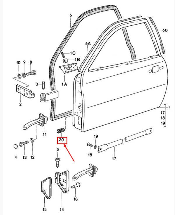 Porsche 968 cable bellows folding bellows front door 477971910 NEW ORIGINAL