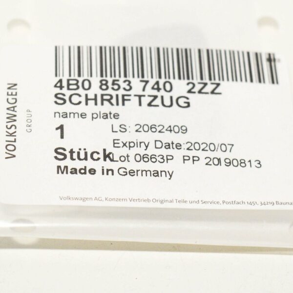 AUDI RS6 C7 Trunk Lid Badge Emblem 4B08537402ZZ 4B0853740 2ZZ New ORIGINAL 2014