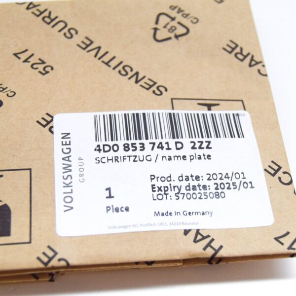 AUDI A8 D4 Rear Emblem Badge 4D0853741D2ZZ NEW ORIGINAL