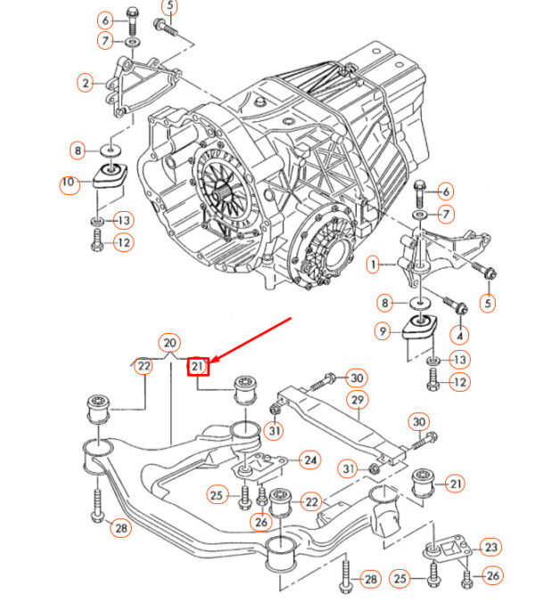NEW AUDI A8 D3 REAR GEARBOX BONDED RUBBER BUSH 4E0399419 - Image 3