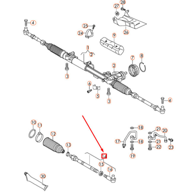 NEW VOLKSWAGEN PHAETON GP4 STEERING TIE TRACK ROD ASSEMBLY 4E0419801E ORIGINAL - Image 4